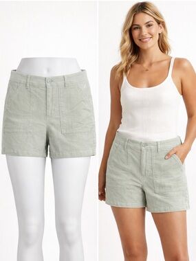 Hang Ten | Corduroy Shorts | Sage Green Cotton Stretch | Size 14 | Casual Summer